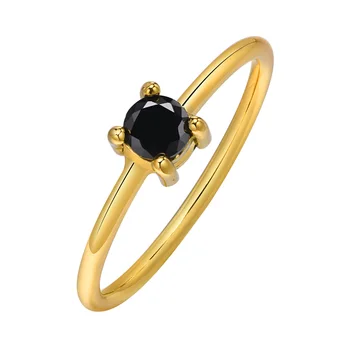 Нов пръстен с черен кубическим цирконием, през цялата Пасианс CZ, Годежен Пръстен, Дамски бижута