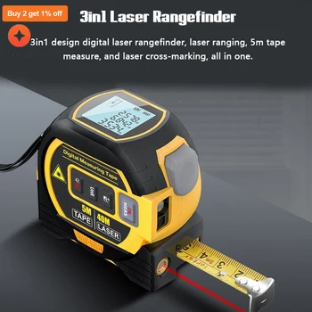 Лазерен далекомер, Измеряющая Лазерна Рулетка, Цифров лазерен далекомер, Цифрова електронна рулетка, лента от неръждаема стомана с дължина 5 м, линийка