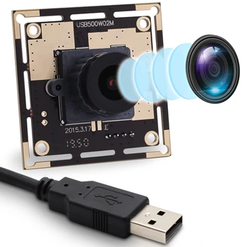 Модул камера ELP 5MP OV5640 с IR филтър, 5-мегапикселова камера, USB-камера с безплатен драйвер широкоъгълен за Linux ELP-USB500W02M-L21