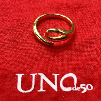 2023 UNOde50, Хит на Продажбите, Европейските и американски Висококачествено Луксозно Дамско пръстен, Романтична Празнична бижутерия подарък Упаковка1