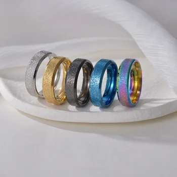 Цветни пръстени SHOUMAN с високо качество за мъже и жени, очарователен мат пръстени от титанов са станали мода, сватбени бижута, подаръци