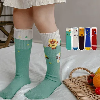 Детски чорапогащи до коляното За малки момичета и момчета, Сладки бебешки гамаши за Пролет-есен с анимационни герои, Меки памучни чорапи за деца