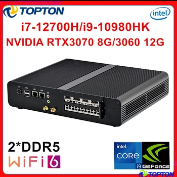 Topton PC Игри Intel i7 12700H i9 10980HK Мини-КОМПЮТЪР на NVIDIA RTX 3070M 8G 3060M 12G DDR5 DDR4 NVMe Windows 11 Компютърни Игри WiFi6
