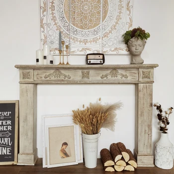 Масивен шкаф за украса на камината, на дисплея в американски и европейски стил, реквизит за снимките в семейството, сватбени флорални декорации