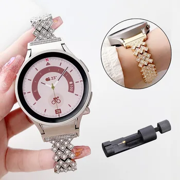 Блестяща Гривна за Galaxy Watch 5 Pro Band, Без Разлика, Метална Каишка за Samsung Galaxy Watch 4/Класически Гривна Watch 4