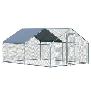 9,8 'x 13,1' x 6,4 ' Поцинкована Голяма Метална Клетка за Пиле, пиле къща с UV и водоустойчив покритие за Външно задния двор