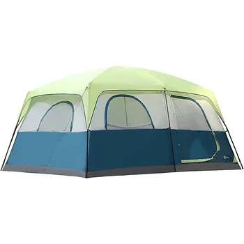 Палатка за къмпинг DZQ outdoor camping за 10 души, Лесна инсталация семейна палатка за къмпинг Непромокаеми/Ветроупорен/2-Стайни/Палатка с големи прозорци сетчатыми
