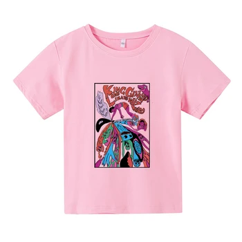 Тениска музикална група King Gizzard & The Lizard Wizard, детска тениска от 100% памук с къс ръкав, Кавайная ежедневни тениска за момчета и момичета