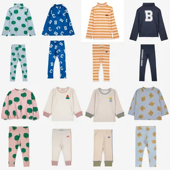 Детски дрехи 2023 г., Нова Есенна Марка дрехи BC, Тениски с дълъг ръкав за малки момчета и Панталони, Дрехи за малките момичета, Скъпа Дрехи, Комплекти дрехи за дома