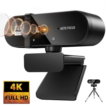 Уеб камера за 4K 1080P Full HD Мини Камера със Завъртане на 360 ° с Микрофон 15-30 кадъра в секунда, USB IP камера за Youtube Преносими PC Камера за запис на Видео