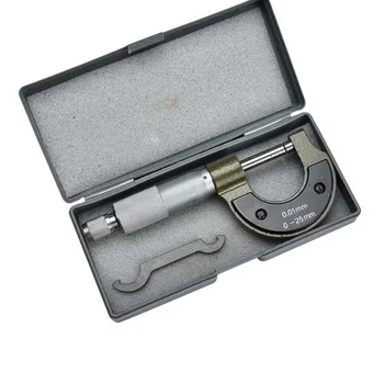Практичен микрометър От въглеродна стомана Точния калибър Микрометър 0-25 мм 0,01 mm Външен метричен штангенциркуль Измервателен инструмент микрометрический