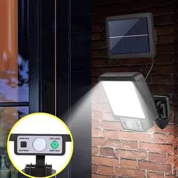 Led улично осветление стена за слънчева батерия с водоустойчив сензор за движение, паркова и градинска лампа