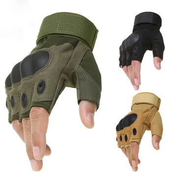 Улични Тактически Армейските ръкавици без пръсти с твърди ставите на пръстите за пейнтбола, еърсофт оръжия, Ловни, бойни езда, Пешеходен Туризъм, Военни ръкавици с полупальцами