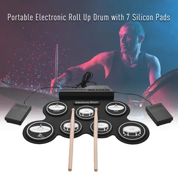 Силиконов барабан за рулетиков с стереофоническим модел, добър глас, USB-барабан за рулетиков, Електронна Барабанная машина