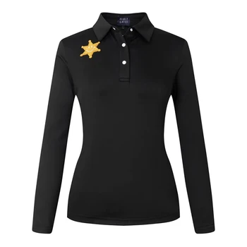 Дамски нова спортна риза за голф, Пролетно-есенна градинска бързосъхнеща приталенная риза поло, Дамски ежедневни тениски с дълъг ръкав, топ