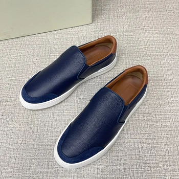 2023 Луксозна висококачествена мъжка бизнес ежедневни обувки опростен дизайн, внос анти-велур, кожа от едър рогат добитък