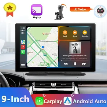9-инчов Екран Apple Carplay За Универсален Android Auto Airplay Monitor Bluetooth FM, AUX Подкрепа Ai Voice Автомобилното Радио Аудио Сензорен
