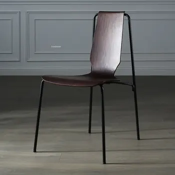 съвременната кухненска мебел, трапезни столове за дома, минималистичен стол за трапезария от масив дърво, промишлен творчески стол с облегалка