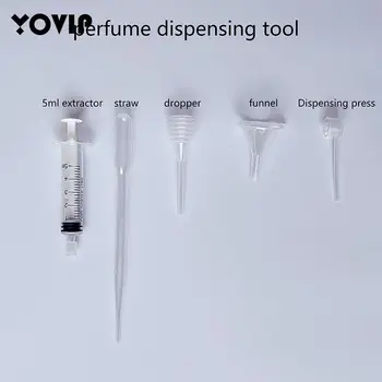 Набор от инструменти за попълване на парфюми от 5 бр. Пластмасов дифузер, Слама краен, фуния за пръскане на спрей, необходими за козметични инструменти