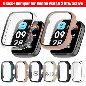 Стъкло + калъф-броня за Redmi Watch 3 Active Full Cover Защитно фолио за екран за Redmi Watch 3 Lite Защитен калъф