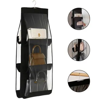 Черна чанта-органайзер с 6 джоба, Сгъваема чанта от плат Оксфорд, чанта за съхранение в семейния гардероб, спалня