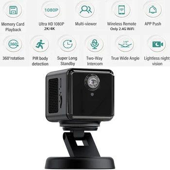 2022 Нова мини камера HD, WiFi, Двойно Гласова домофонна система, Дистанционно Нощно виждане, DV Камери за Сигурност, Аудиомагнитофон, камера