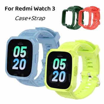 Каишка за часовник Redmi Watch 3 Мек силиконов каучук, гривна, изработени от въглеродни влакна, Метален обтегач, Аксесоари за умни часа correa