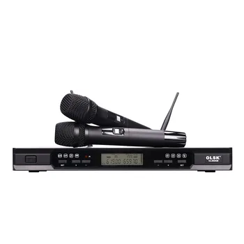 OL400AM Караоке микрофон Двоен 160-метров UHF Динамичен микрофон безжична система за ръчни микрофони 6,3 мм Жак LXR