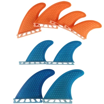 Синьо/Оранжеви Плавници За сърфиране UPSURF FUTURE Quad G3 + GL / G5 + GL Honeycomb Quilhas Далавераджия С да използвате единични пъпки От стъклопласт, 4 Плавници за сърфиране