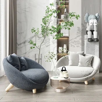 Балкон, Ергономични столове за дневна в скандинавски стил, Дизайнерски диван за почивка, Меко Ергономичен стол за почивка, Мебели за дома XY50LRC