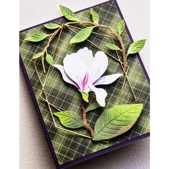 Флорални щампи за рязане на пъпки Цветове на Магнолия, метални щанци за рязане, занаяти за създаване на къдрава картички, Листчета за водене на дневници, промяна на обхвата на