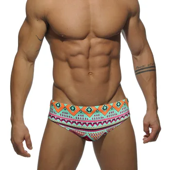 WK22, бохемски стил, секси мъжки бански с ниска талия, плувни гащи, бикини, нови летни стегнати мъжки бански костюми, мъжки плажни шорти