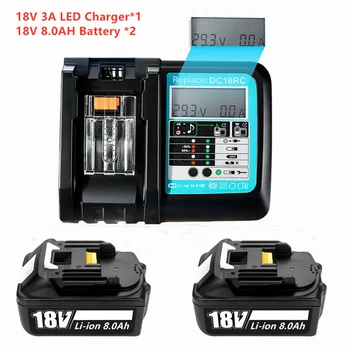 Най-новата версия С led Зарядно устройство BL1860B 18V 8Ah Литиево-йонна Безжични електрически инструменти Акумулаторна Батерия за Makita BL1830 BL1840 BL1850