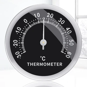 Вътрешен Външен термометър, монтиран на стената lcd термометър с големи цифри, без батерия, Термометър за домашна градина, открит интериор вътрешен двор