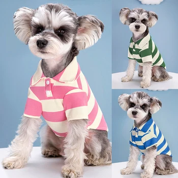Лятна модна тениска на райета за домашни кучета, Класически сладък пуловер, тениска за домашни любимци, дрехи, мека дишаща тениска за кучета, дрехи за домашни любимци
