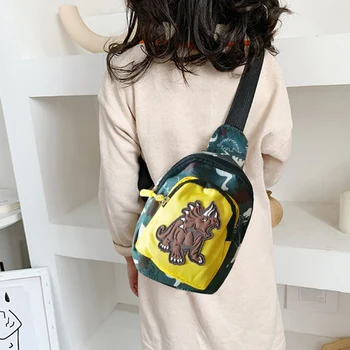 Детски скута чанти с анимационни принтом динозавър за пътуване на открито, детска чанта през рамо