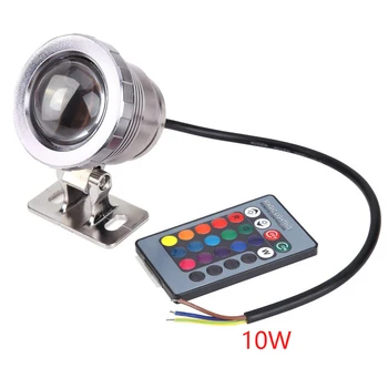 10 W Лампа за Басейна Водоустойчива RGB Аквариум Водоустойчива IP65 Подводна лампа с Дистанционно управление, Езерото UV