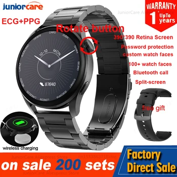 390*390 Retina HD Екран на Смарт Часовници Мъжки IP68 Водоустойчив Bluetooth Предизвикателство Музикален Плейър ECG + ТОЧКИ Smartwatch Безжична Зареждане VS Y20