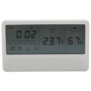 Дигитален Влагомер, Термометър За измерване на температурата в помещението и влажността на открито LCD дисплей с магнитна подложка, сензорен монитор с жуженето