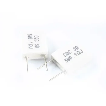 10ШТ BPR56 5 W неиндуктивный керамичен резистор циментов 0,01 R 0,1 R 0,12 0,15 R R 0,2 R 0,22 0,25 R R 0,33 R 0,47 R 0,5 R Съпротива