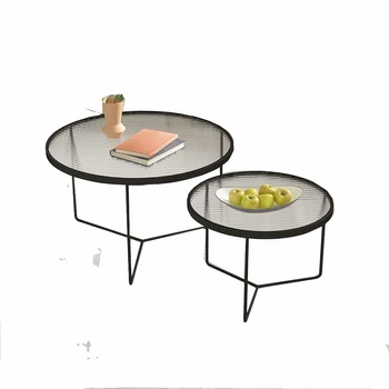 Стъклена масичка за Чай, Кръгла масичка за кафе, проста и модерна мебели за дома, хол, страничната маса, преместване
