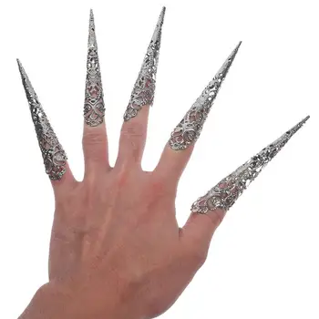 5шт Хелоуин Върховете на ноктите на пръстите на Декорации за нокти Хелоуин Cosplay Нокти на пръстите на Хелоуин Натрупване на пръстите Нокти за парти