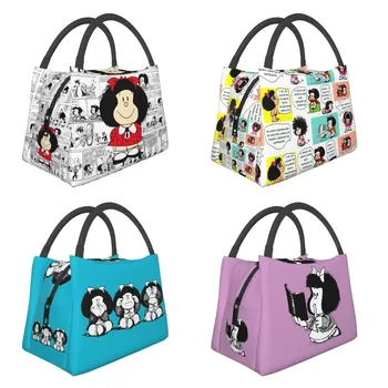 Mafalda Cartoon Quino Comics, термоизолированные чанти за обяд, Дамски Множество чанта за обяд за работа и пътуване, Многофункционална кутия за храна