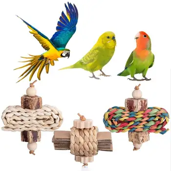 Отлични наситени цветове, грапава повърхност, устойчиво към укусам, Привлича вниманието, играчка за дъвчене папагал, поставка за птичи костур, премахва скуката
