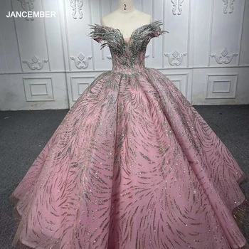 Розова Дълга Вечерна рокля на шаферка на популярния дизайн, бална рокля от органза с V-образно деколте и къси ръкави, DY6592, расшитое мъниста