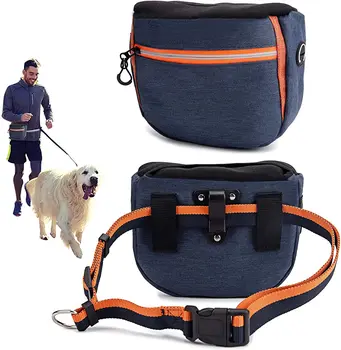 Чанта за лакомство за кучета, Двупластова, Голям капацитет за съхранение, Устойчива Чанта за лакомство за кучета, раница, Колан, Подвижна чанта за дресура на кучета, аксесоари, за кучета