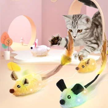 Електрически Мишката Играчка за Домашни любимци за Котки Закачка Играчка за Животни Взаимодействие Плюшен Играчка за Мишки Моделиране Мишки за Лов на Котки от Скука