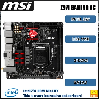 Дънна платка Z97 MSI Z97I GAMING AC LGA 1150 2 × DDR3 16GB Mini-ITX 6 × SATA III USB3.0 PCI-E 3.0 с поддръжка на процесор Core i5-4570 i3-4170