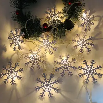 20 LED Снежен Дядо Коледа Светлини Коледен Орнамент Струнен Лампа За Коледната Елха Телена Струнни Светлини Коледен Декор За Сватбени Партита