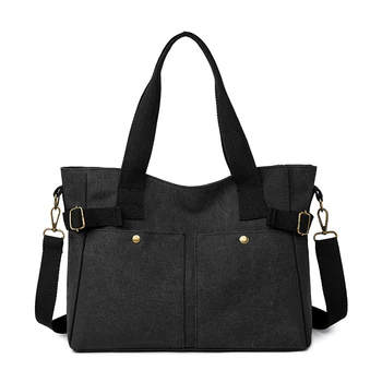 Дамски разнообразни ежедневни холщовые чанта през рамо, Жените обикновено са Леки пътни чанти с голям капацитет, Дамски модни чанти през рамо